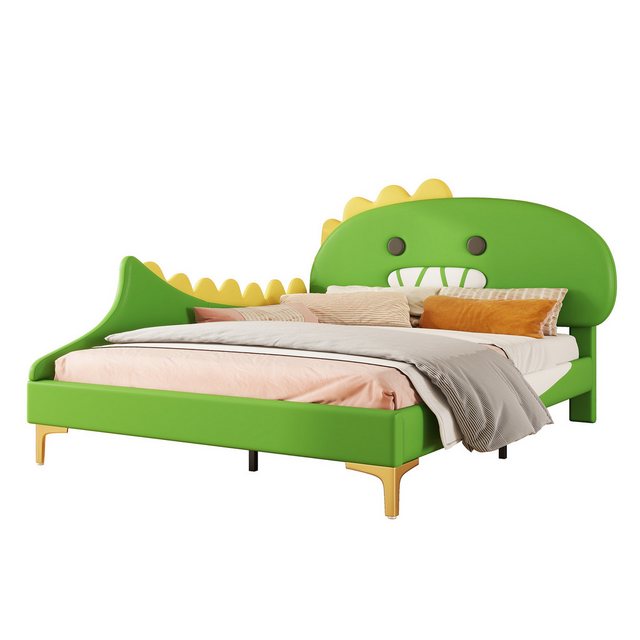 TavilaEcon Kinderbett Polsterbett Jugendbett Flachbett mit Cartoon Dinosaur günstig online kaufen