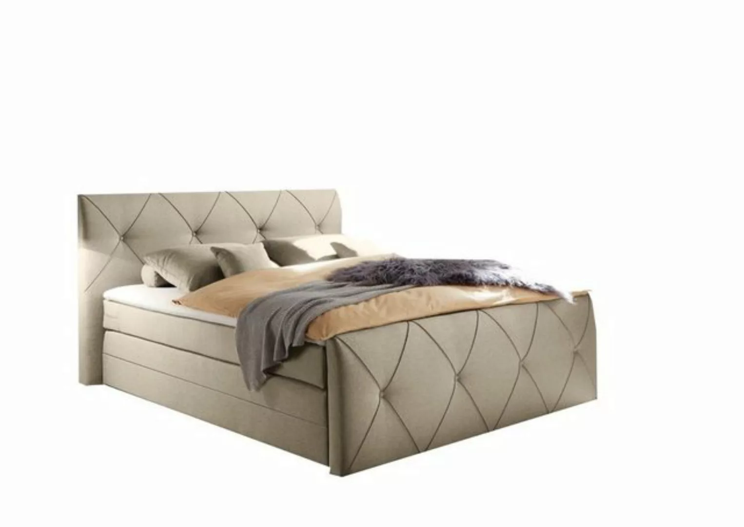 ED EXCITING DESIGN Boxspringliege (180 x 200 cm, Calgary 1 schlamm 180 cm), günstig online kaufen