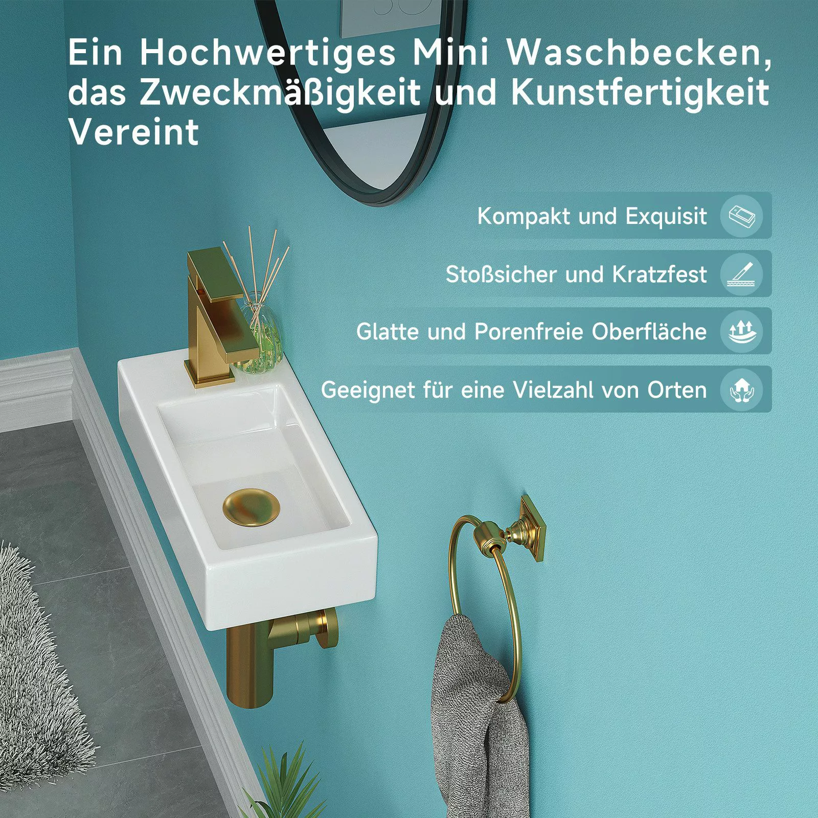 HOROW Waschbecken Mini Hängewaschbecken, Waschbecken Klein, günstig online kaufen