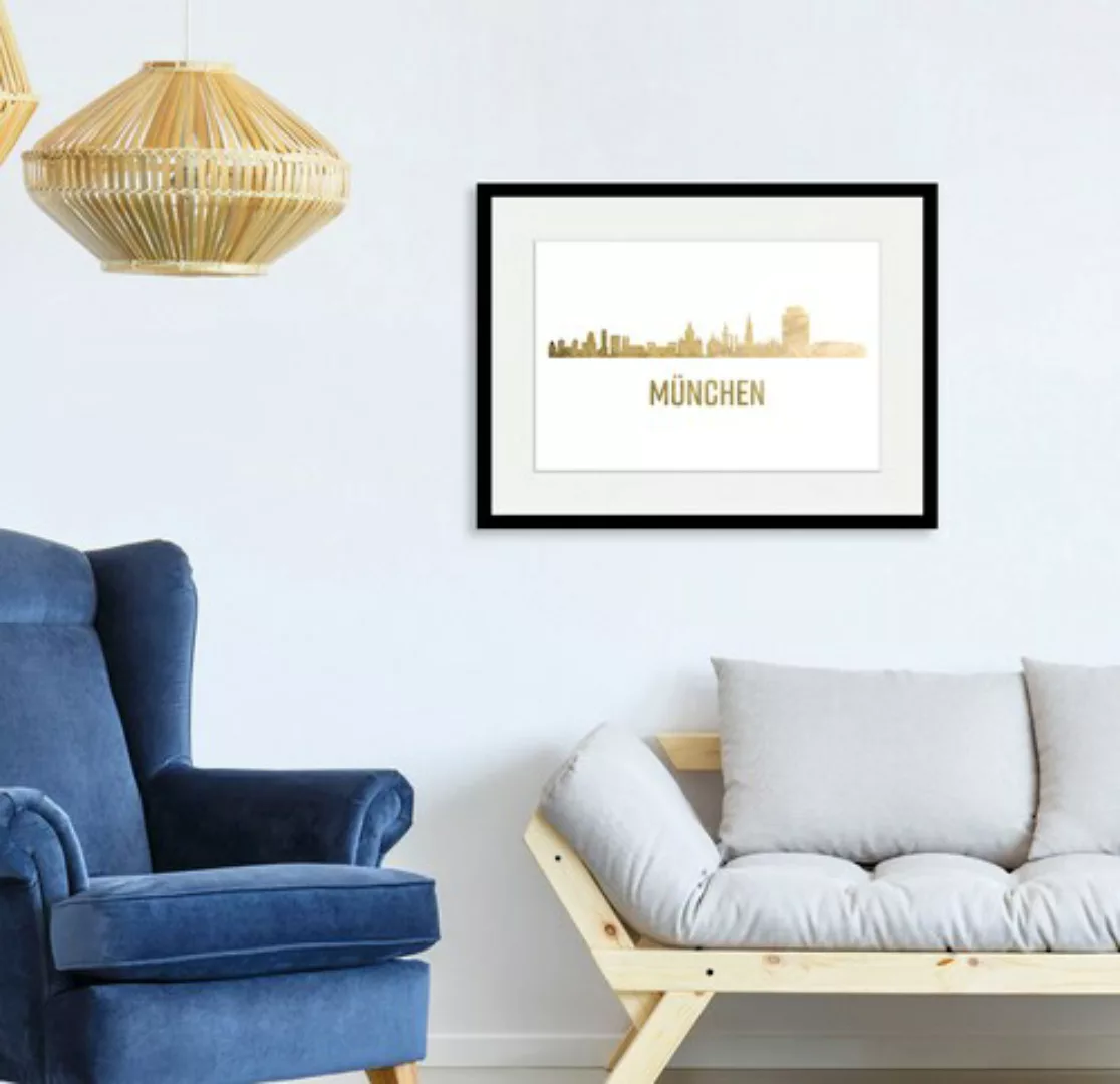 queence Bild »München Skyline GOLD«, Städte, (1 St.) günstig online kaufen