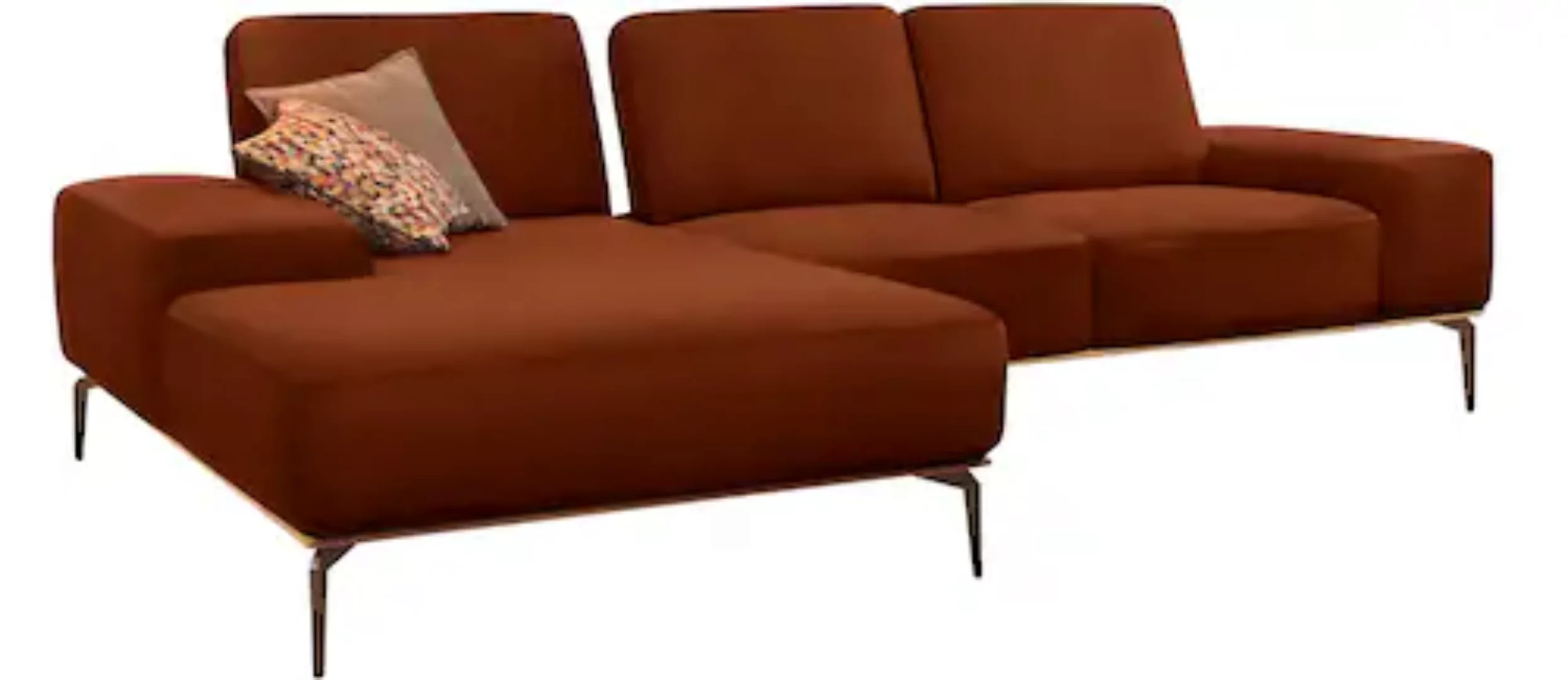 W.SCHILLIG Ecksofa run, mit Holzsockel, Füße in Bronze pulverbeschichtet, B günstig online kaufen