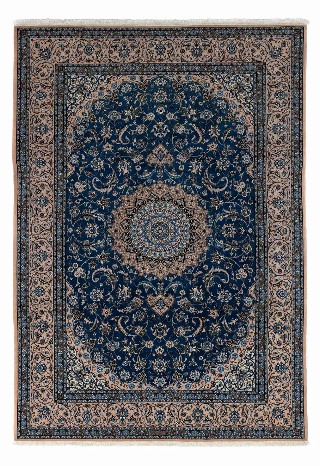 morgenland Wollteppich »Nain 9la Medaillon Blu scuro 348 x 245 cm«, rechtec günstig online kaufen