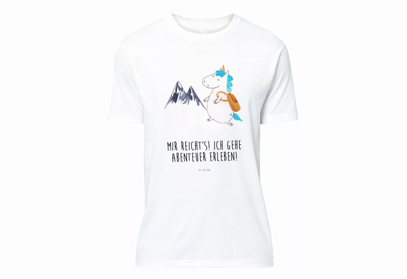 Mr. & Mrs. Panda T-Shirt Einhorn Bergsteiger - Weiß - Geschenk, T-Shirt mit günstig online kaufen