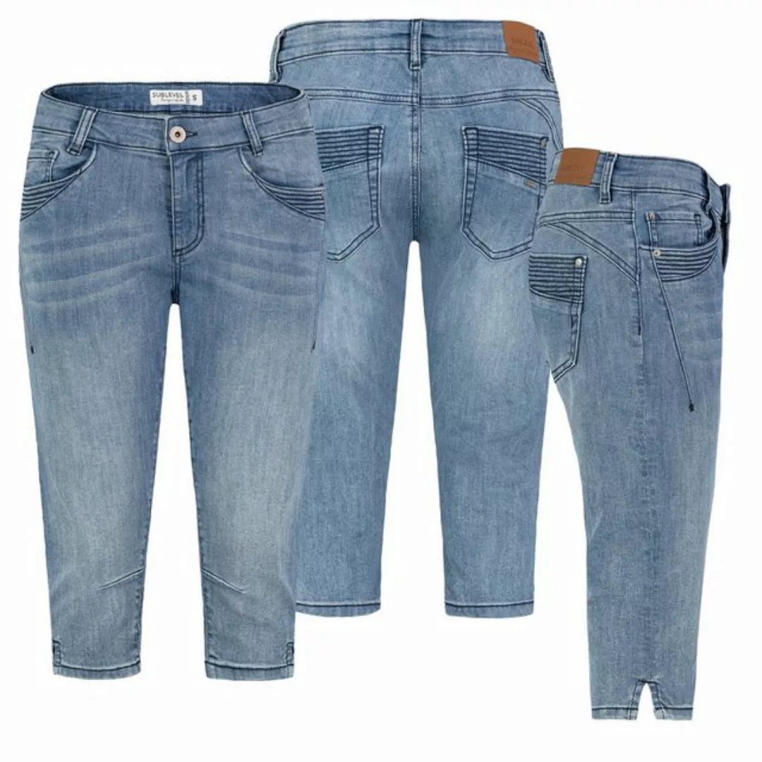 SUBLEVEL Bermudas Damen Capri Hose Jeans Shorts 3/4 Hose Short Bermuda Deni günstig online kaufen