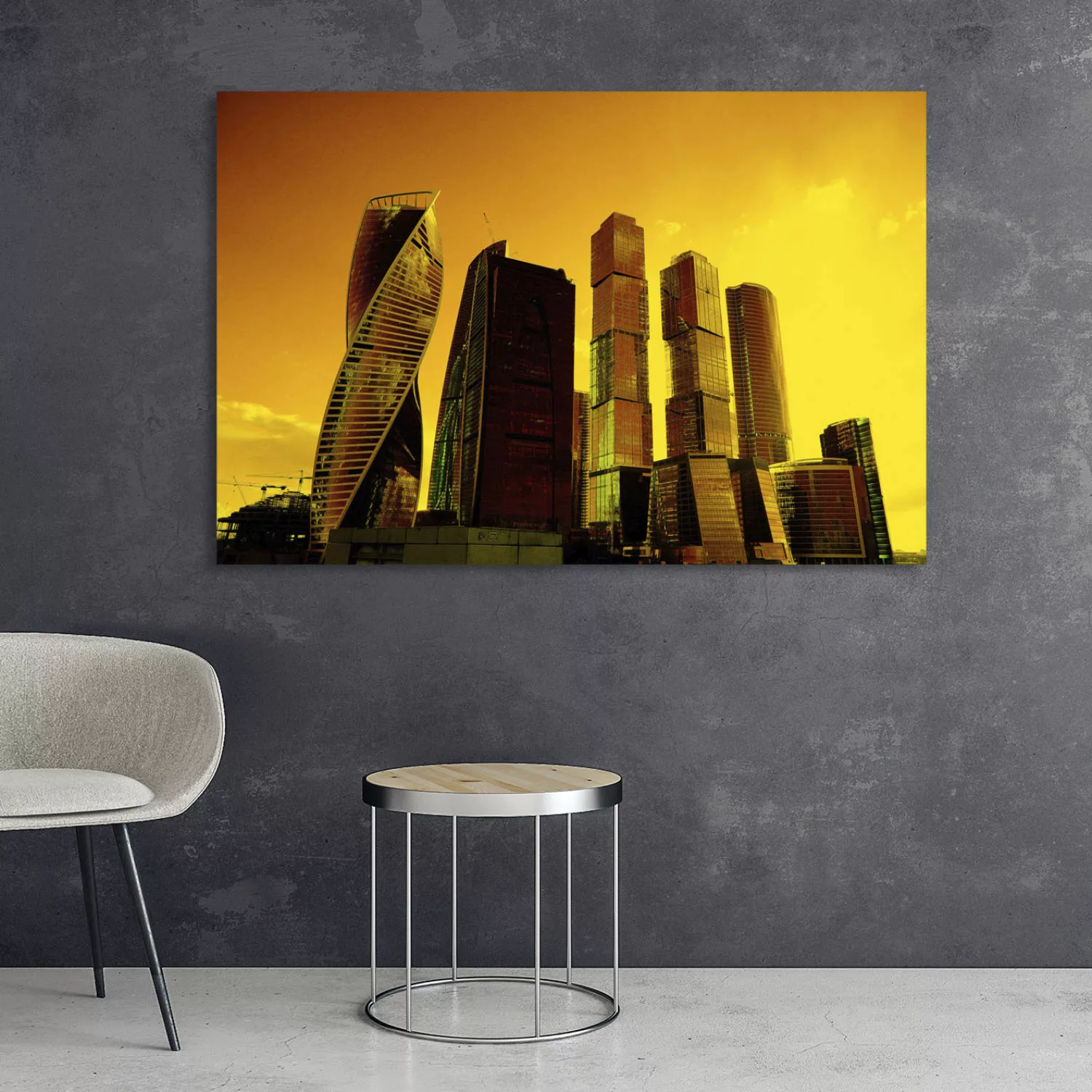 queence Acrylglasbild "Stadt", Skyline-Gebäude-Städte-Bäume, Fine Art-Print günstig online kaufen