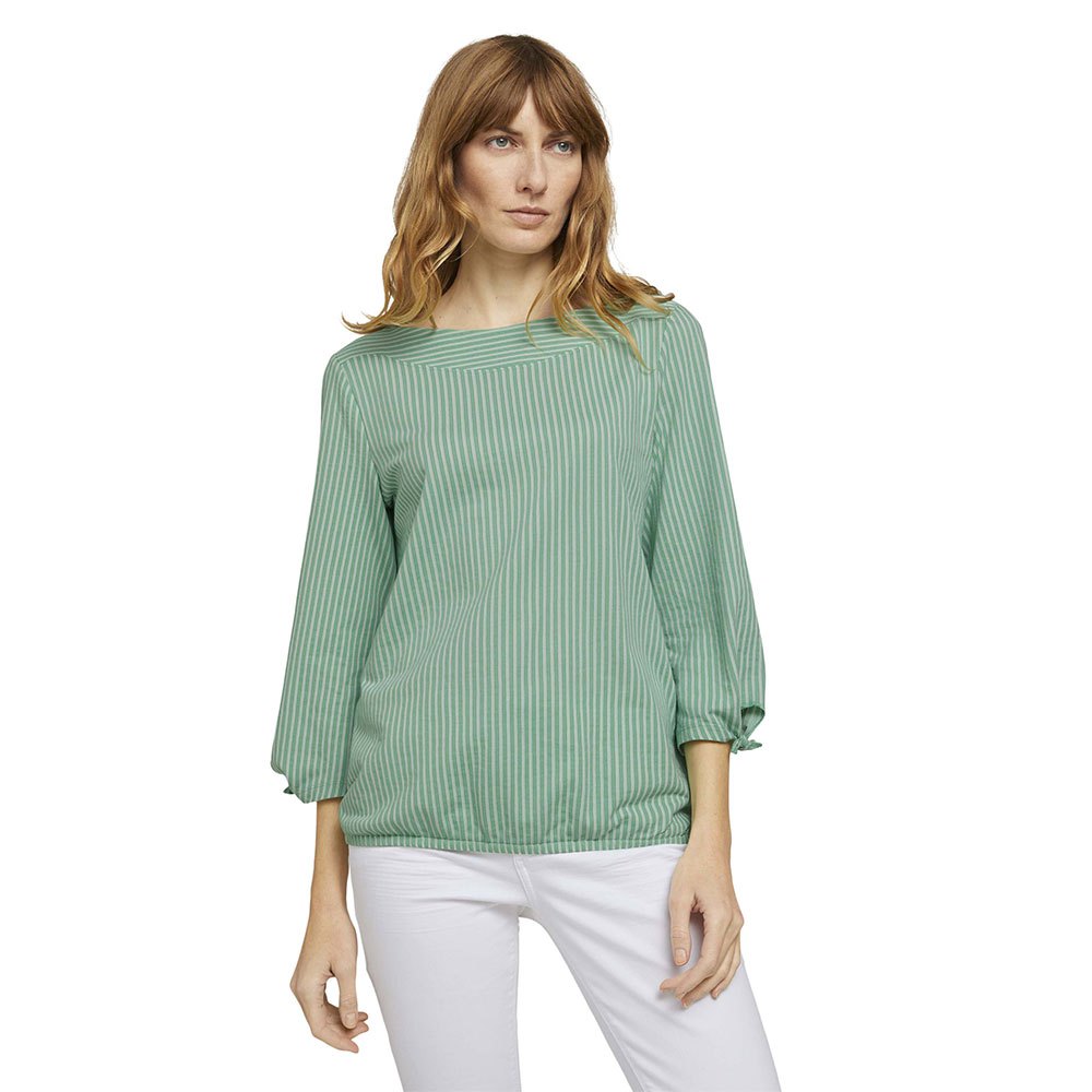 Tom Tailor Langarm T-shirt XL Green White Thin Stripe günstig online kaufen