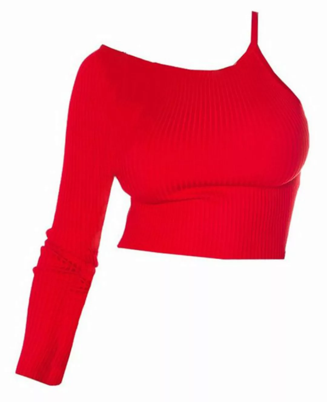 Koucla Crop-Top One-Arm Ripp Pullover Cropshirt günstig online kaufen