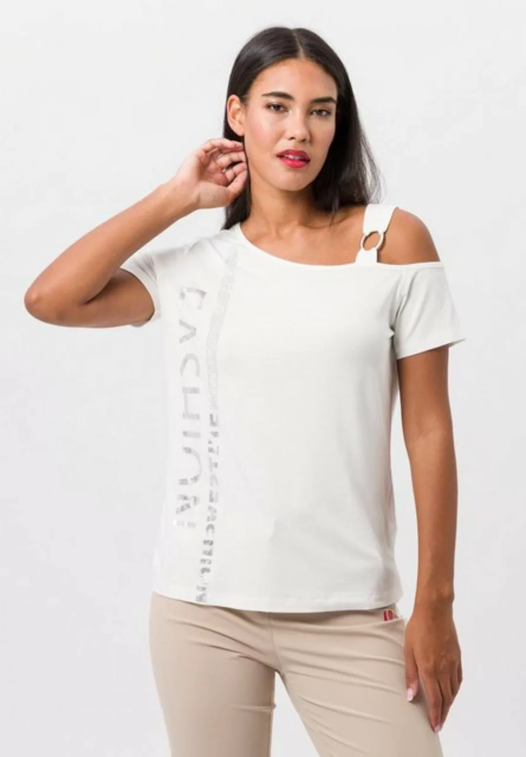 TUZZI Kurzarmshirt mit asymmetrischem Ausschnitt günstig online kaufen