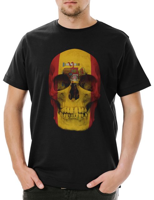 Urban Backwoods Print-Shirt Classic Spain Skull Flag Herren T-Shirt Spanien günstig online kaufen