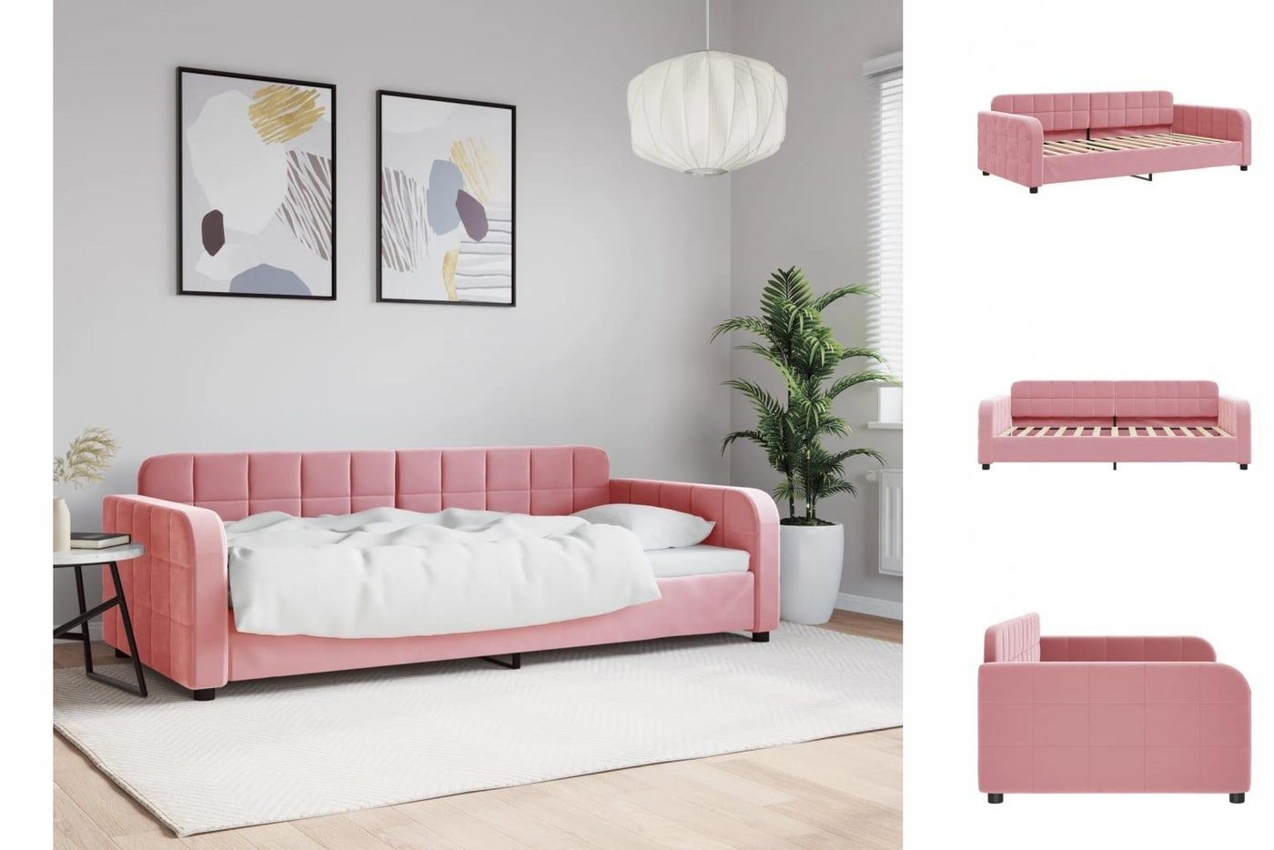 vidaXL Gästebett Tagesbett Rosa 90x200 cm Samt Gästebett Gästecouch Gästeso günstig online kaufen