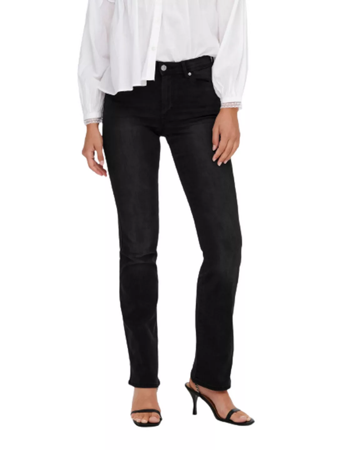 Only Damen Jeans ONLWAUW BJ1097 Flared Fit - Schwarz - Washed Black günstig online kaufen