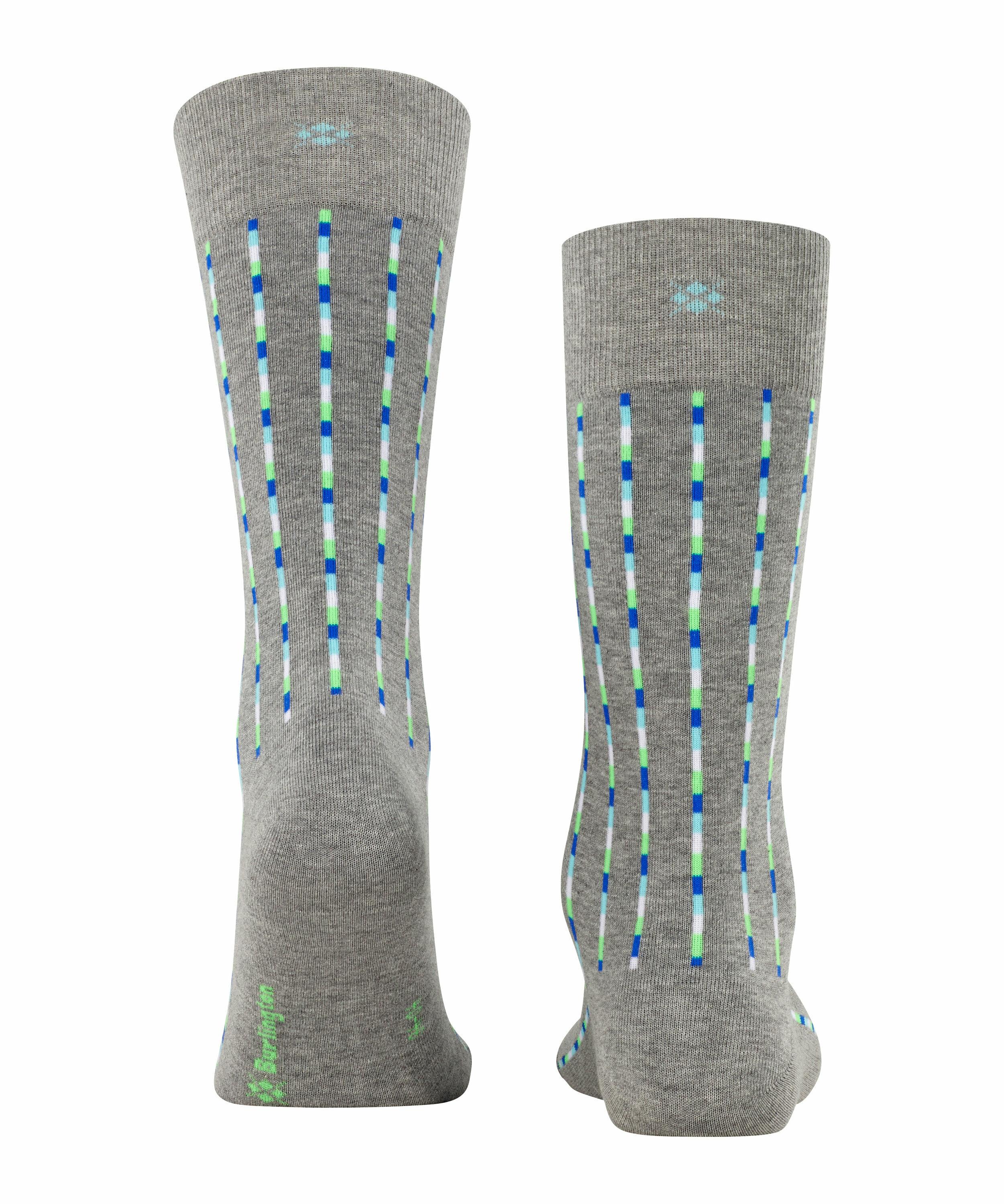 Burlington Pinstripe Herren Socken, 40-46, Grau, Baumwolle, 21932-340002 günstig online kaufen