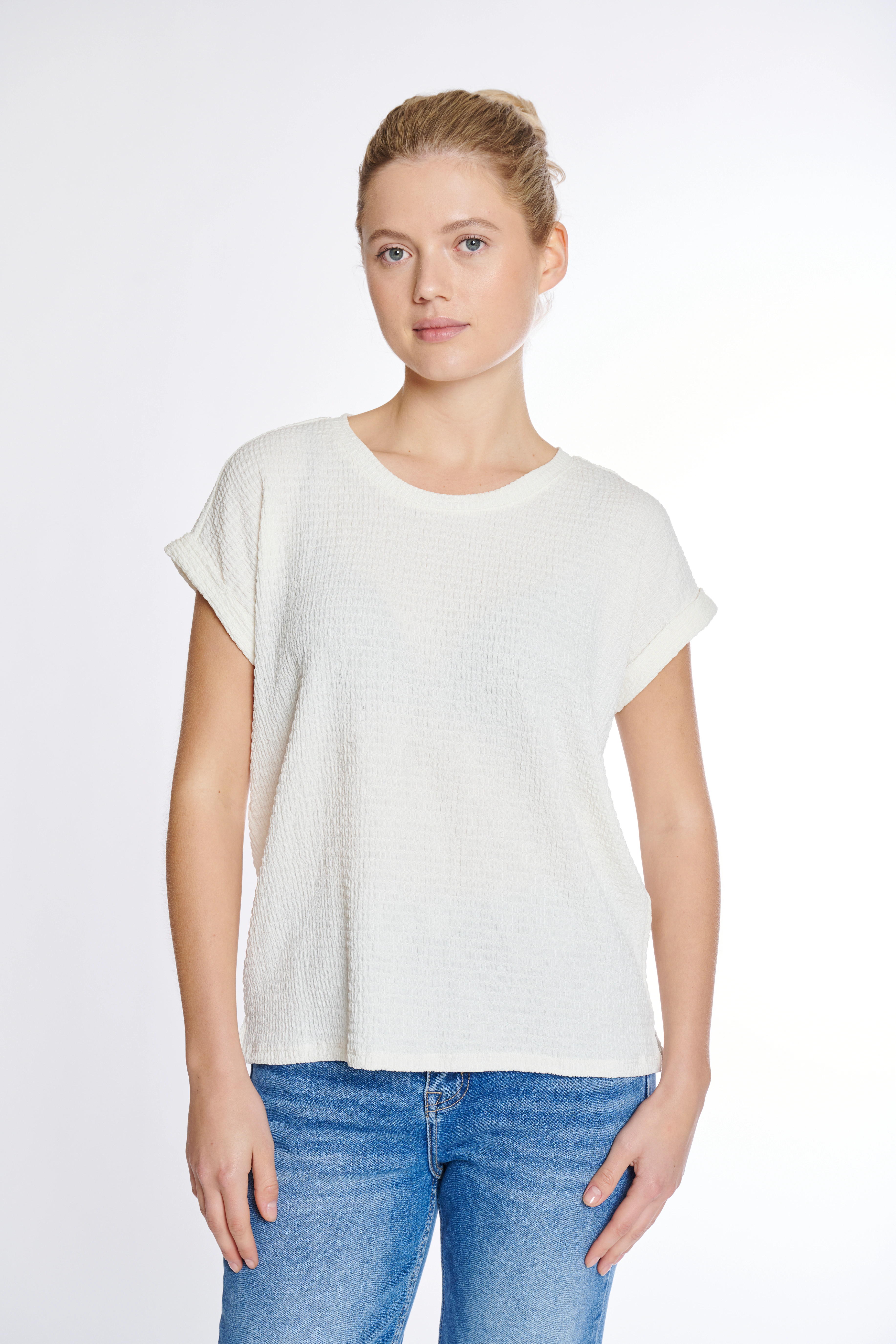 ZABAIONE Kurzarmshirt "Al44legra", Crinkle-Ware günstig online kaufen