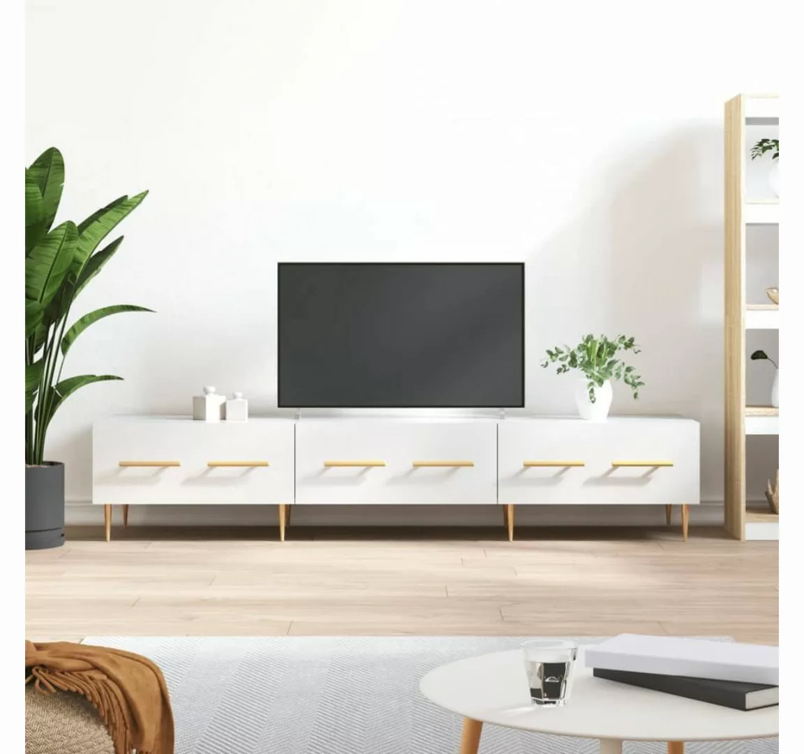 furnicato TV-Schrank Hochglanz-Weiß 150x36x30 cm Holzwerkstoff günstig online kaufen