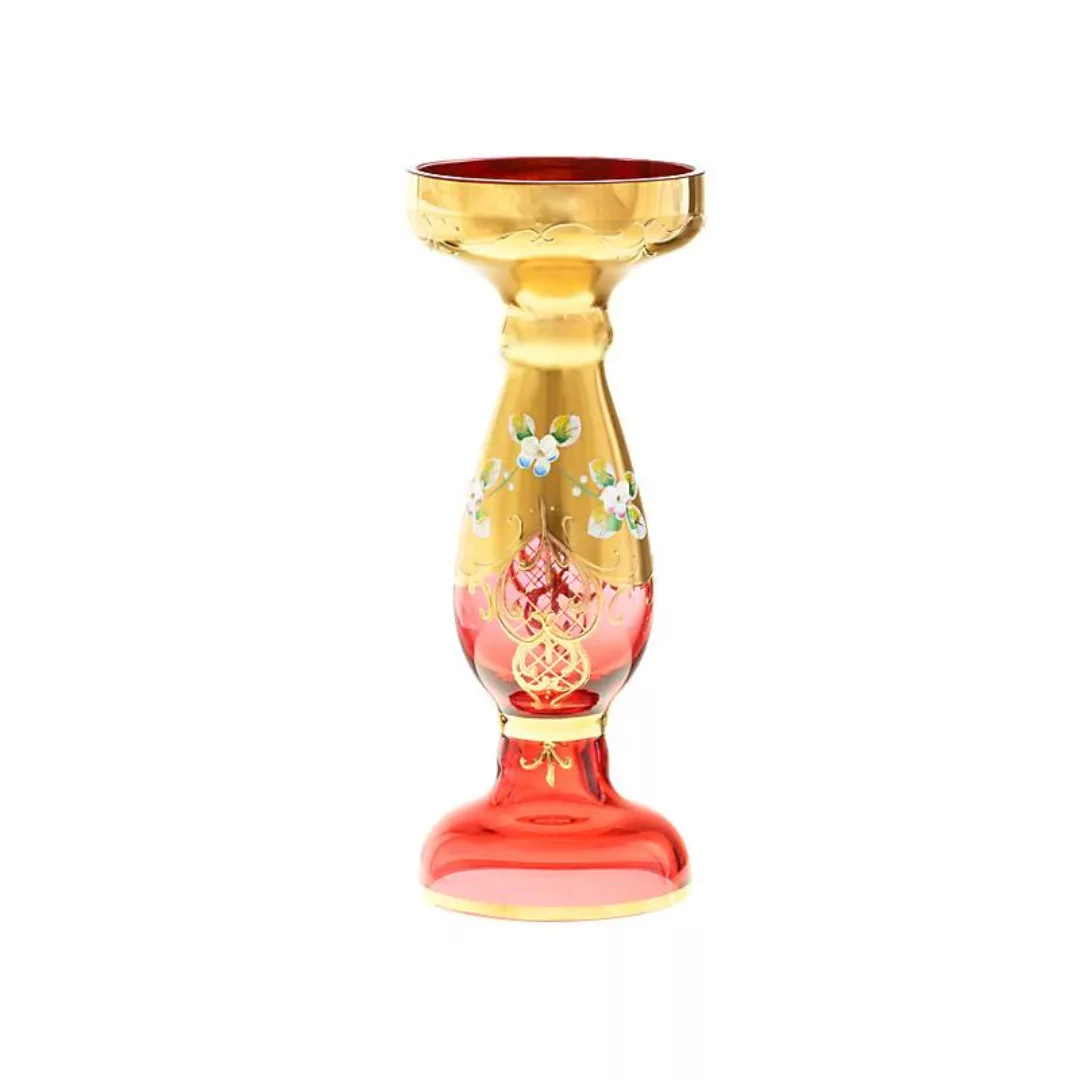 Kerzenhalter Red Queen 22 cm, Rot/Gold, aus Glas günstig online kaufen