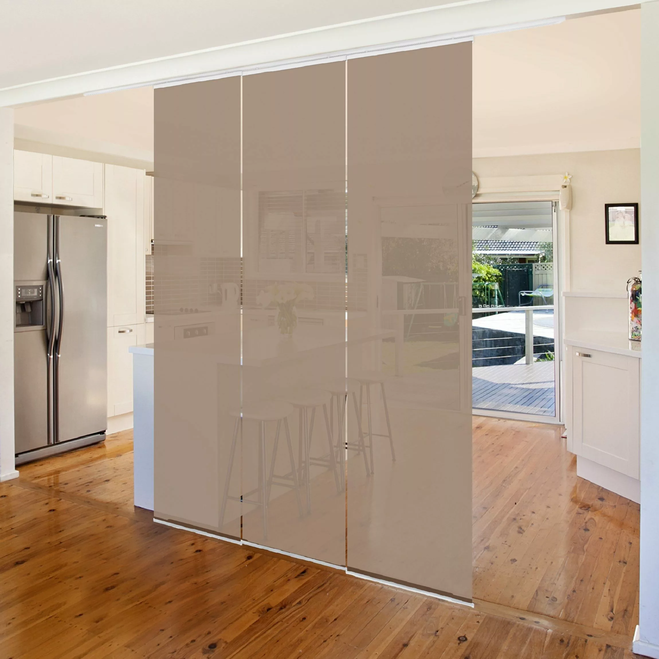 Bilderdepot24 Schiebegardine modern Flächenvorhang blickdicht Mocca, günstig online kaufen