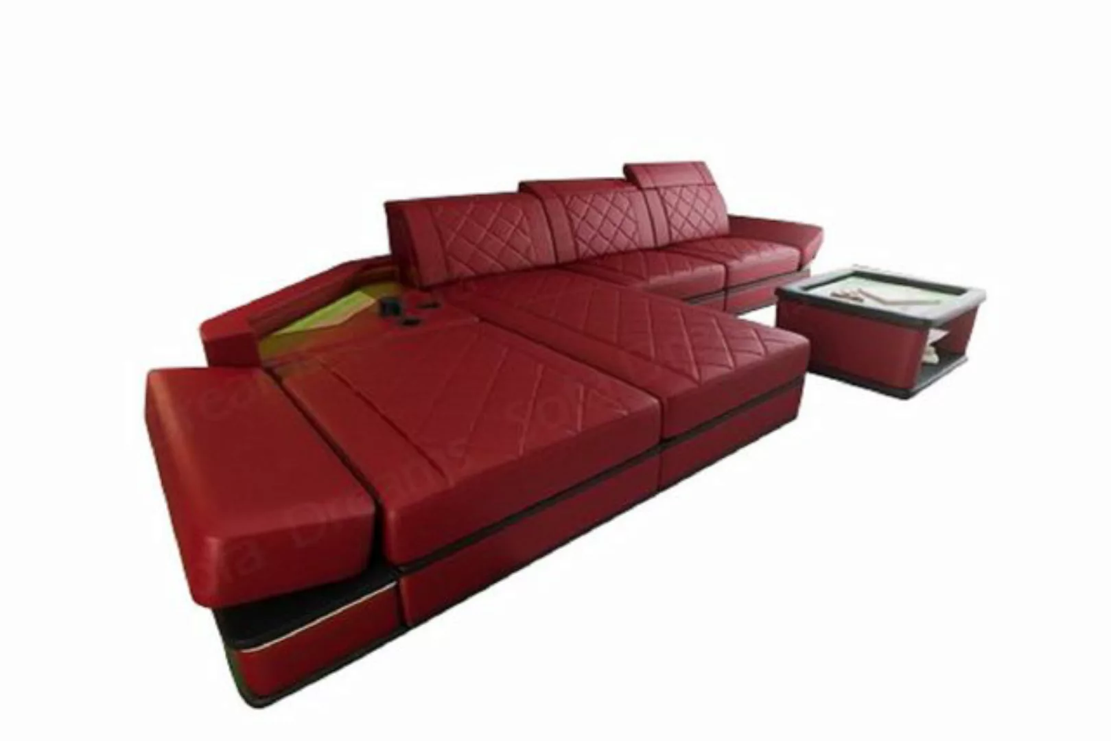 Sofa Dreams Ecksofa Leder Designer Sofa Couch Perugia L Form Ledersofa, Led günstig online kaufen