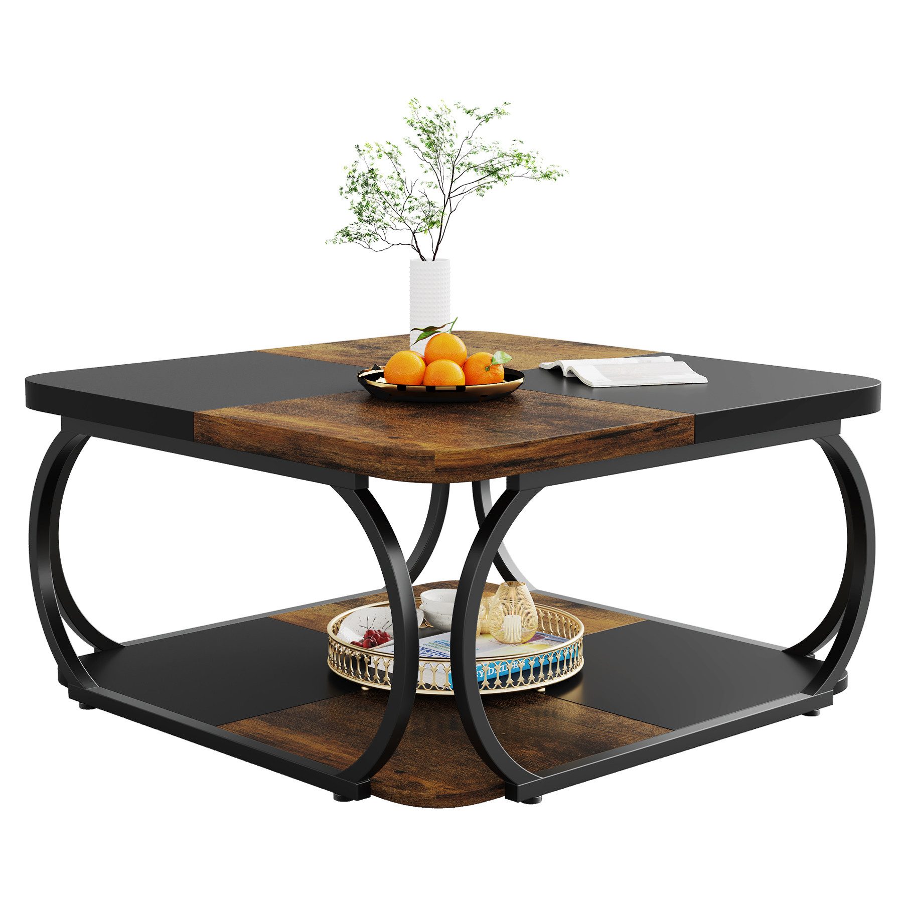 Tribesigns Couchtisch Wohnzimmertisch Quadratisch, 100 x günstig online kaufen