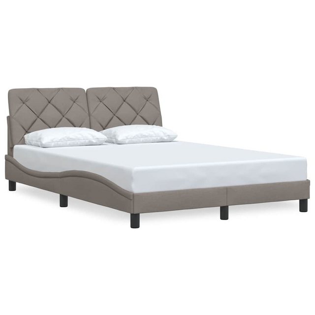 vidaXL Bett Bettgestell ohne Matratze Taupe 140x200 cm Stoff günstig online kaufen