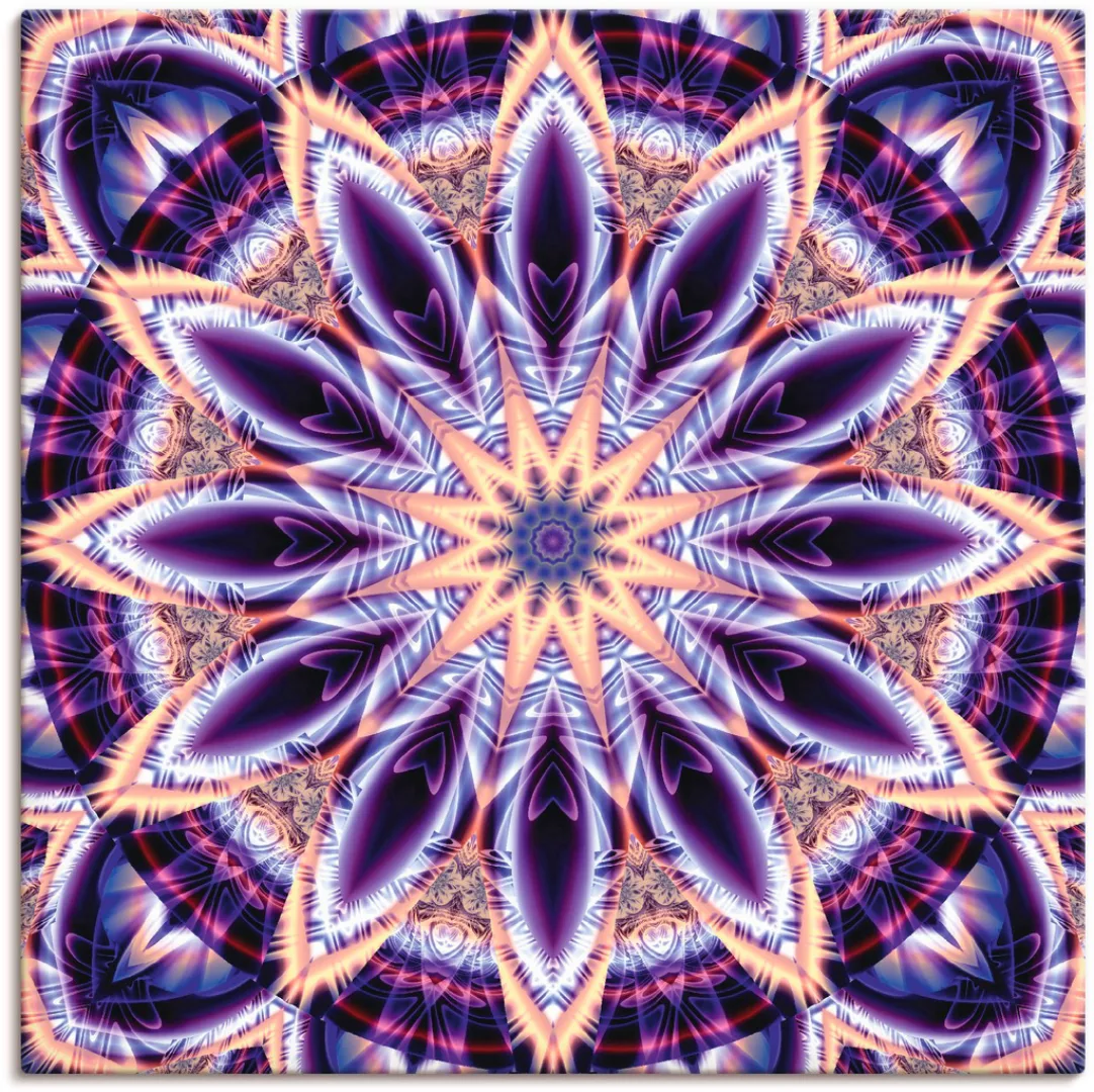 Artland Wandbild "Mandala Stern lila", Muster, (1 St.), als Leinwandbild, W günstig online kaufen