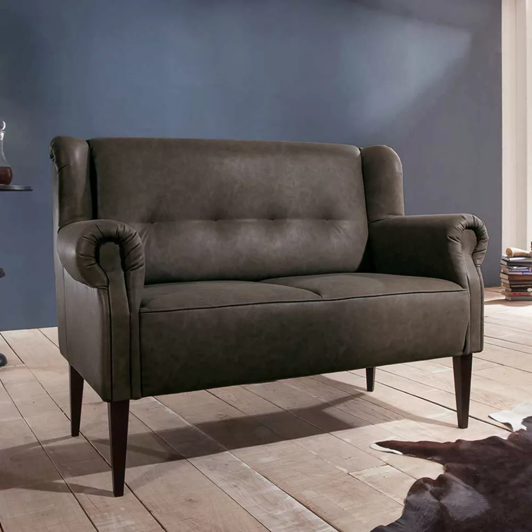2 Sitzer Couch in Grau Landhaus günstig online kaufen
