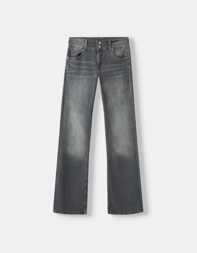 Bershka Low Waist Bootcut-Jeans Bskteen 10-12 Dunkelgrau günstig online kaufen