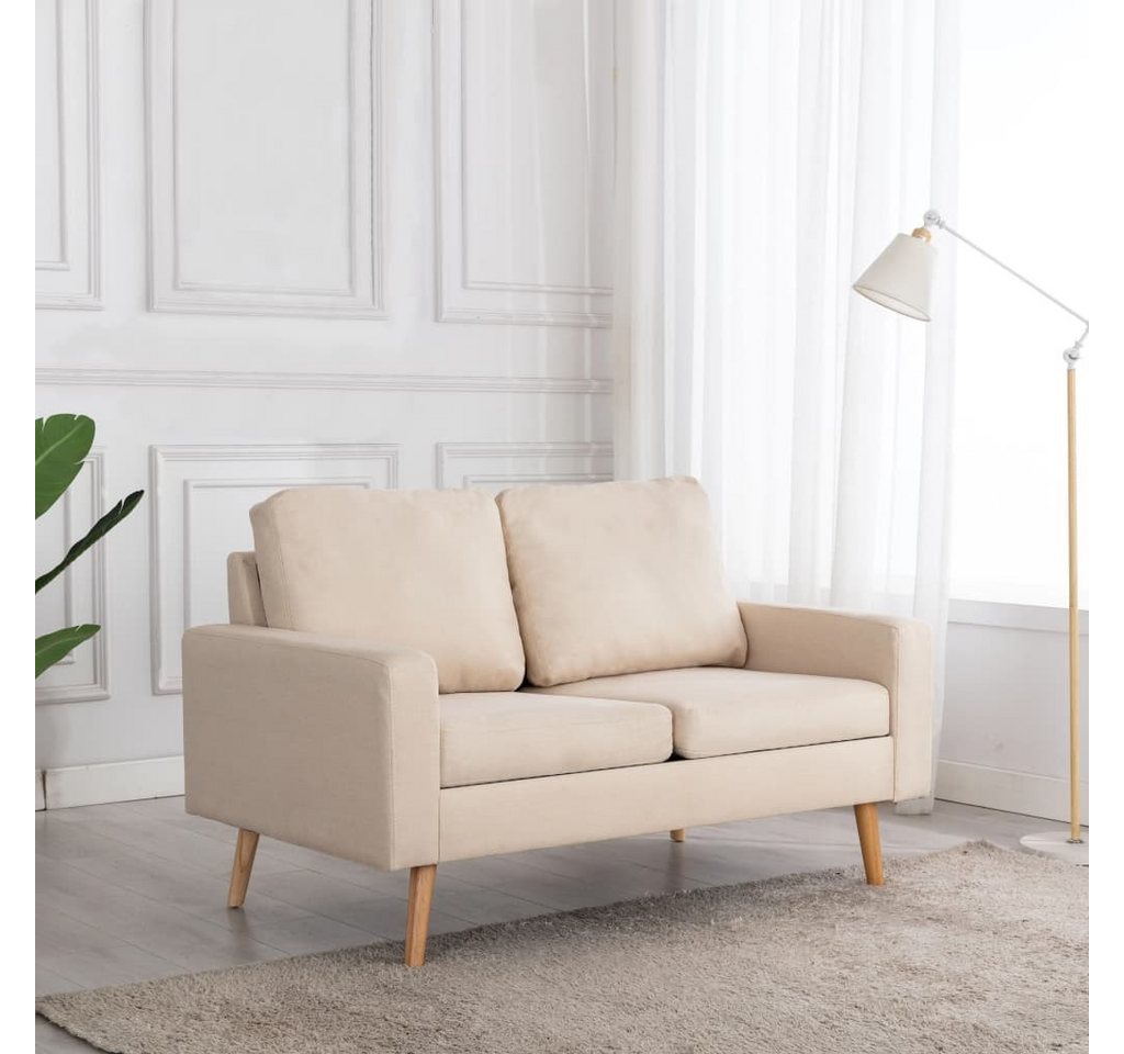 vidaXL Sofa 2-Sitzer-Sofa Creme Stoff Couch günstig online kaufen