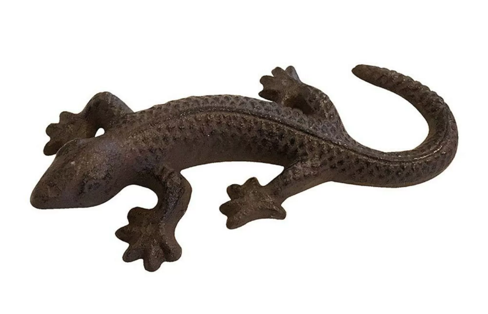 Dekofigur Gecko Eidechse Echse Briefbeschwerer Gusseisen Antik-Stil Braun günstig online kaufen