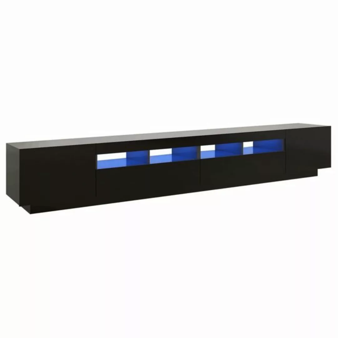 vidaXL TV-Schrank TV-Schrank mit LED-Leuchten Schwarz 260x35x40 cm Lowboard günstig online kaufen