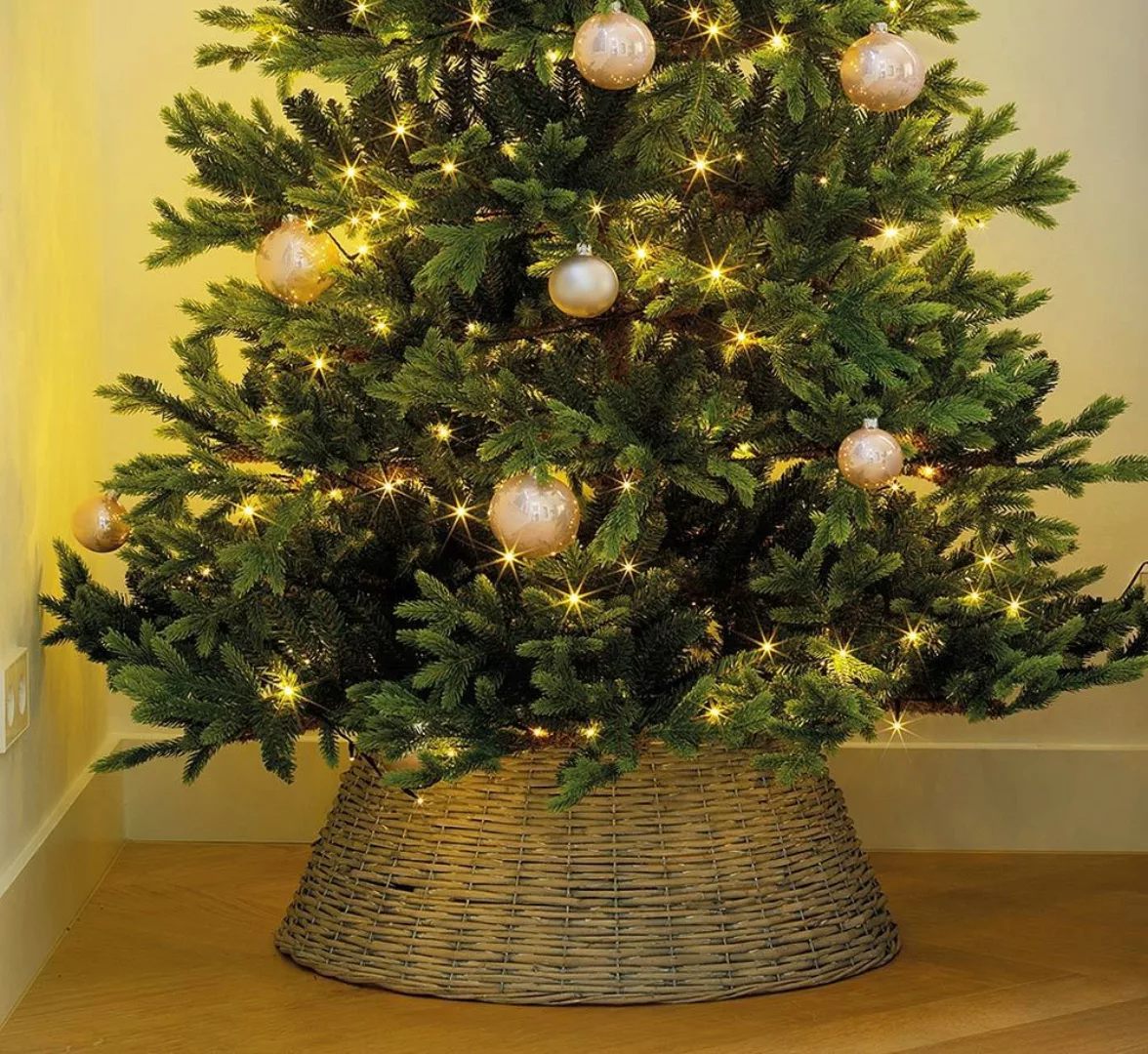 Abdeckung für Christbaumständer Weide Grau Weihnachtsbaumständerhülle 57 cm günstig online kaufen