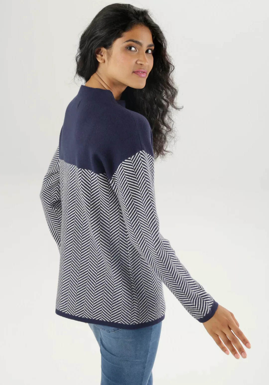 Aniston SELECTED Strickpullover, mit weiterem Stehkragen - NEUE KOLLEKTION günstig online kaufen