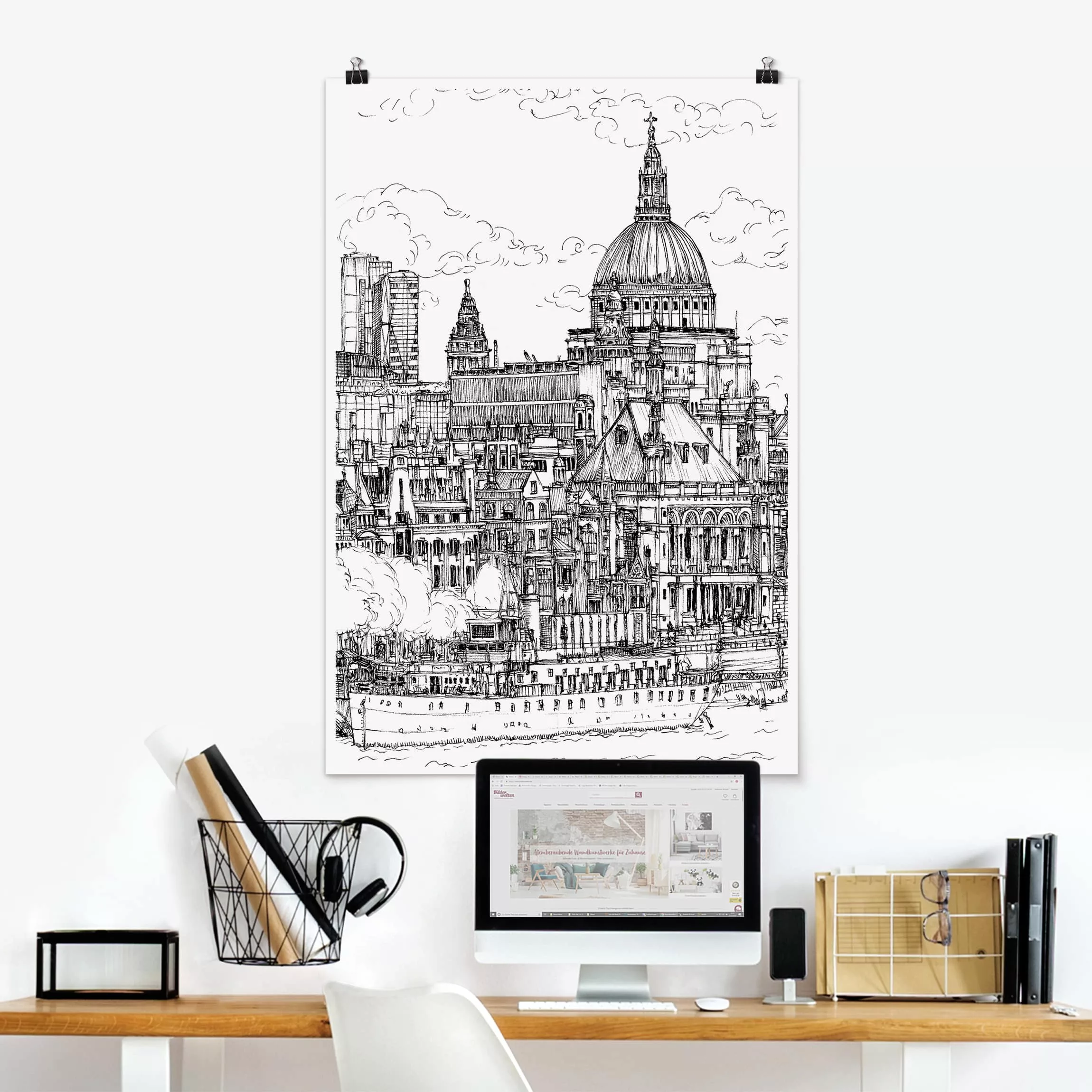 Poster Architektur & Skyline - Hochformat Stadtstudie - Dom günstig online kaufen