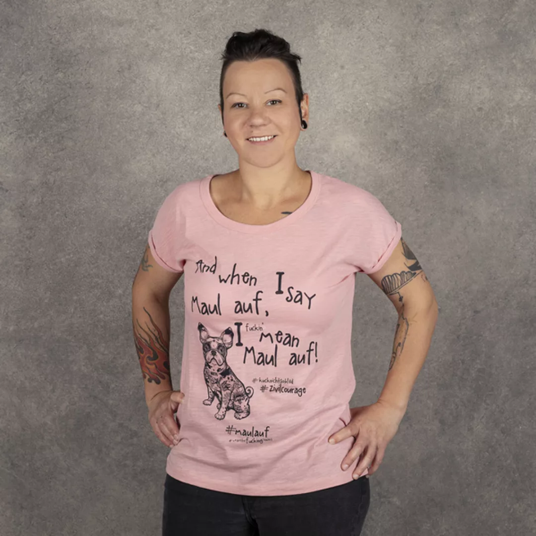 T-shirt "Zivilcourage", Damen, Rosa günstig online kaufen