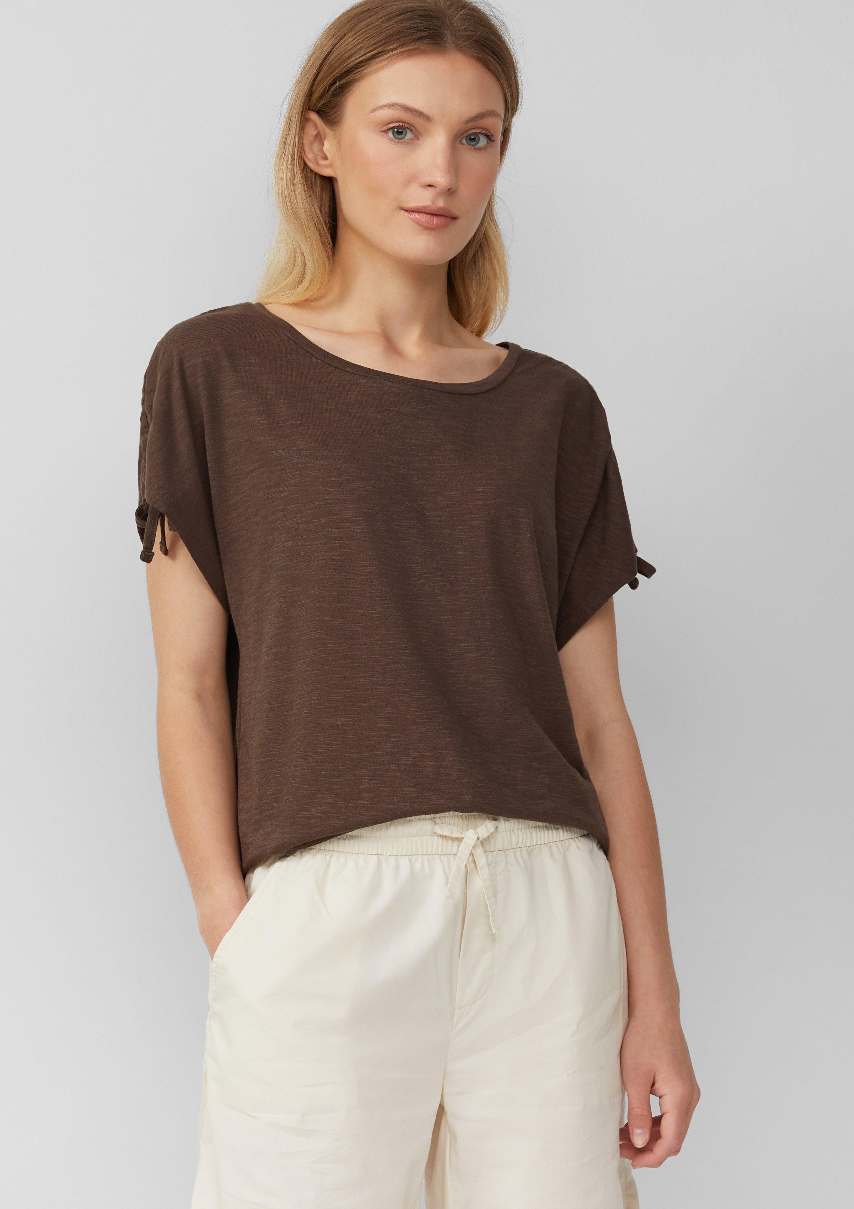 s.Oliver Shirttop T-Shirt mit Flammgarnstruktur und günstig online kaufen