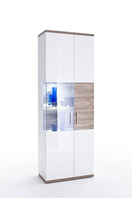 HARPER Vitrine Vitrine HARPER MARADI BHT 70x199x37 cm weiß Glasschrank günstig online kaufen