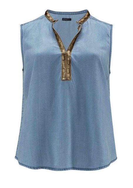 Apart T-Shirt Apart Damen Marken-Denim-Top, hellblau-gold günstig online kaufen