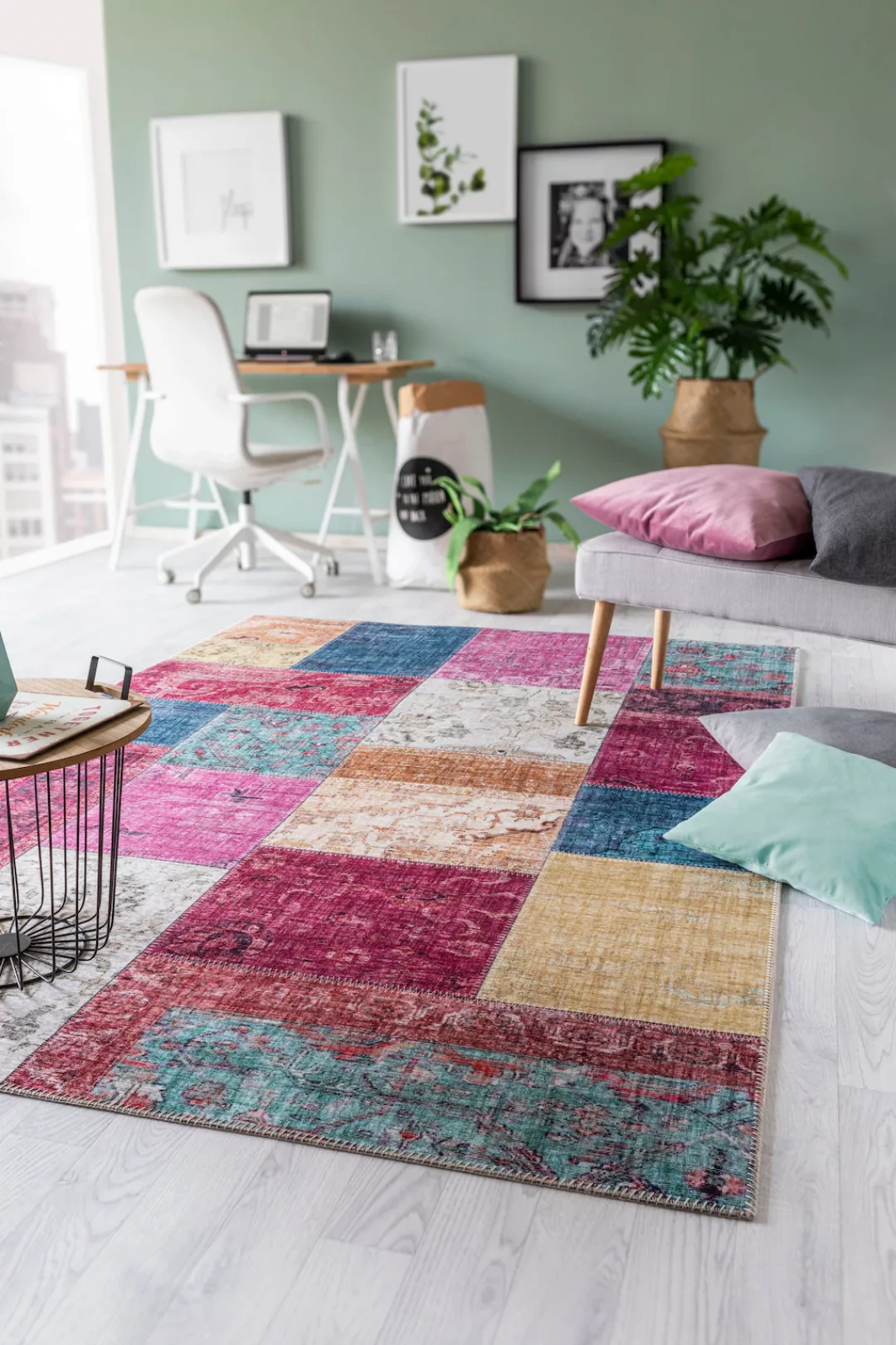 LUXOR living Teppich »Prima 2«, rechteckig, Kurzflor, Patchwork Muster, Vin günstig online kaufen