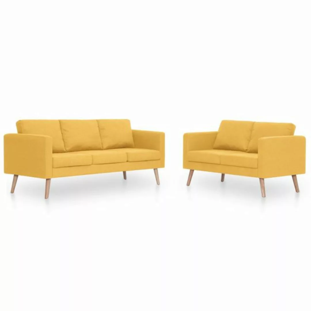 DOTMALL Big-Sofa 2-teilige Sofagarnitur Stoff Gelb günstig online kaufen