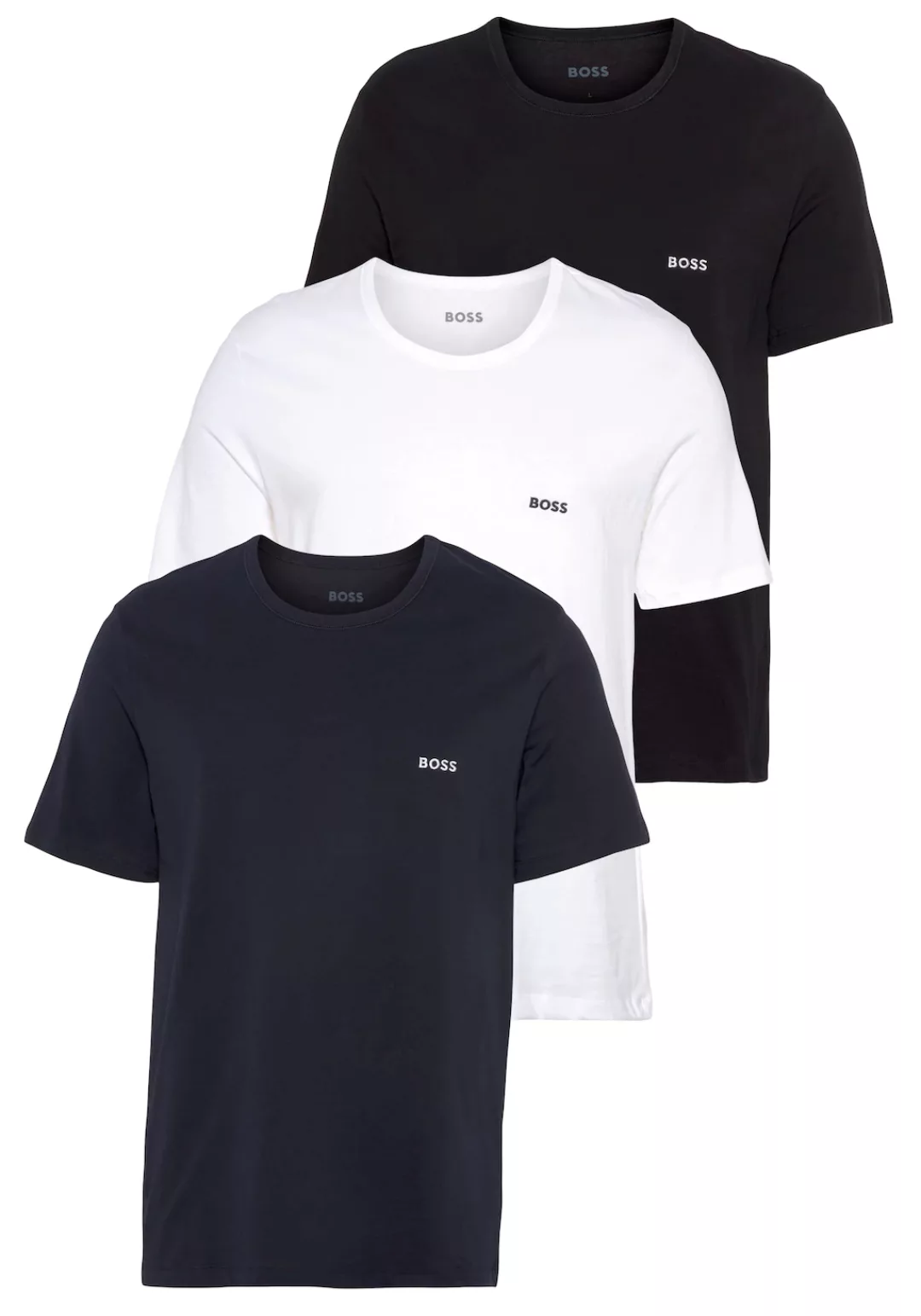 BOSS T-Shirt T-Shirt Rundhals (3er-Pack) mit dezentem BOSS Logo-Print günstig online kaufen