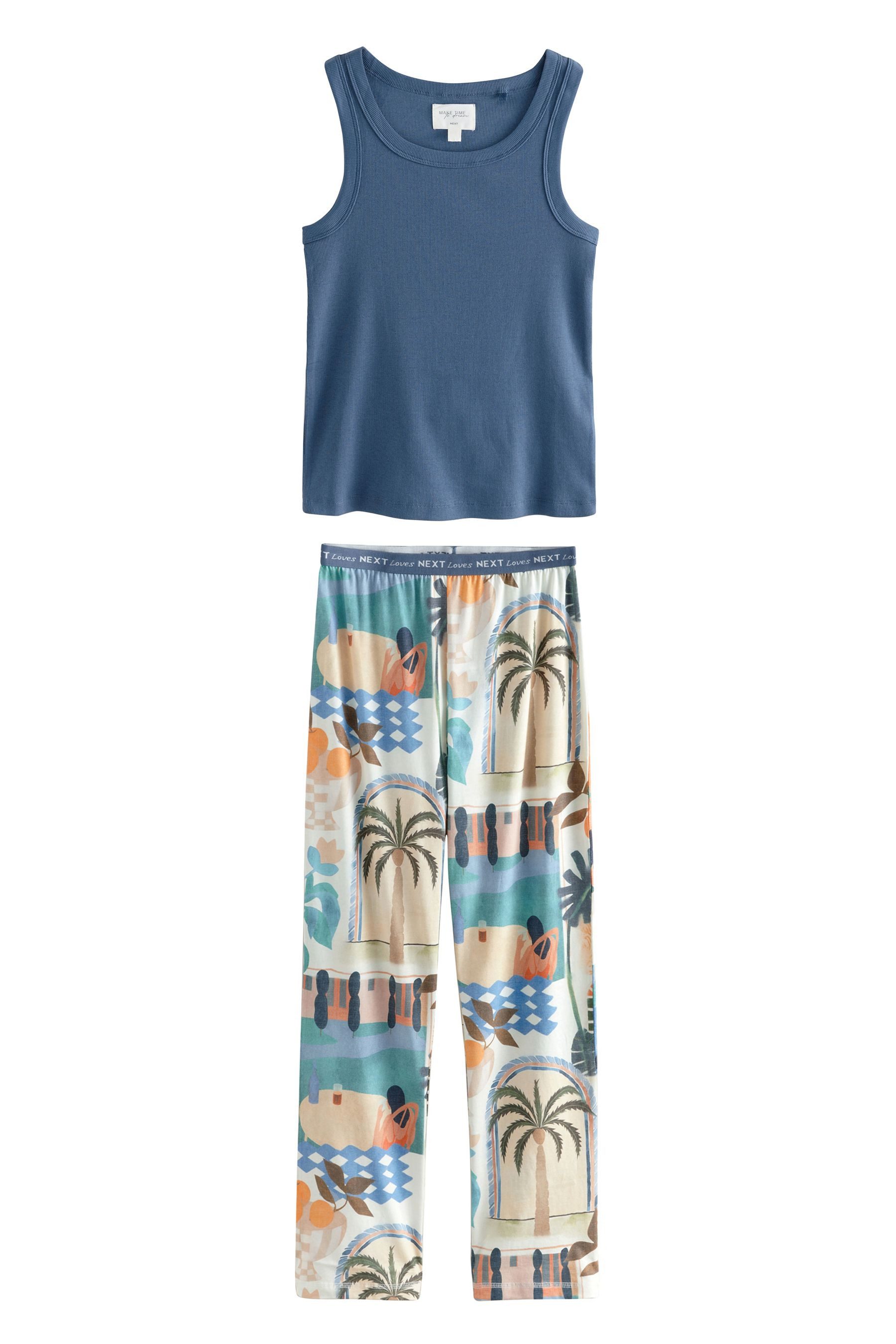 Next Pyjama Pyjama mit geripptem Trägertop günstig online kaufen