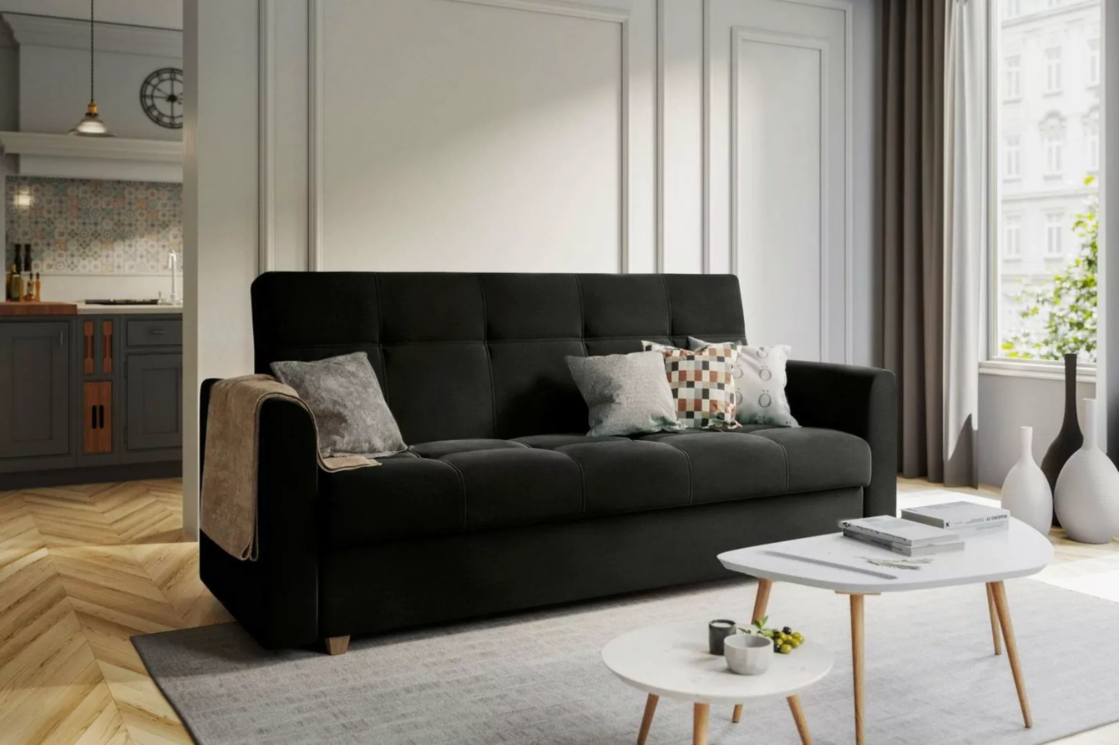 Stylefy 3-Sitzer Evelyn, Sofa, Schlafsofa, Sitzkomfort, mit Bettfunktion, m günstig online kaufen