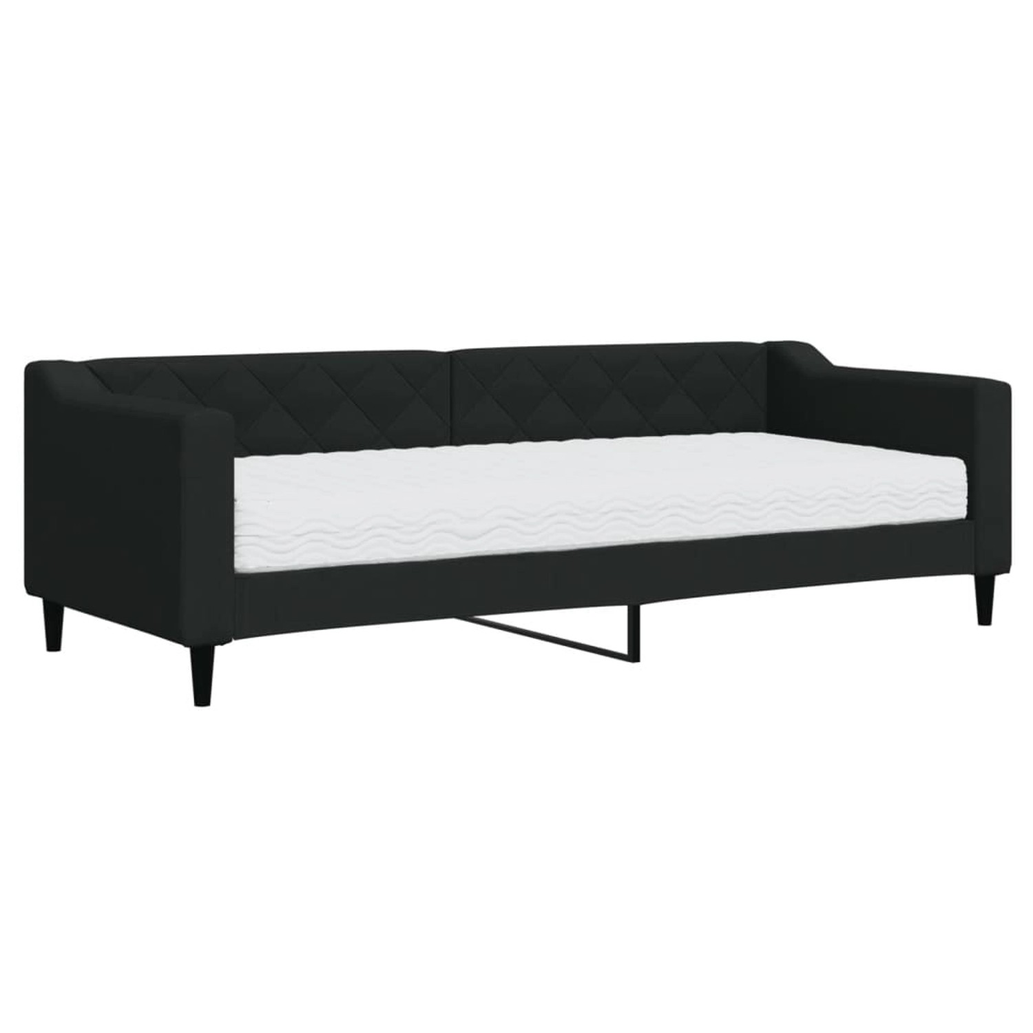 vidaXL Gästebett Gästebett Tagesbett mit Matratze Schwarz 80x200 cm Stoff B günstig online kaufen