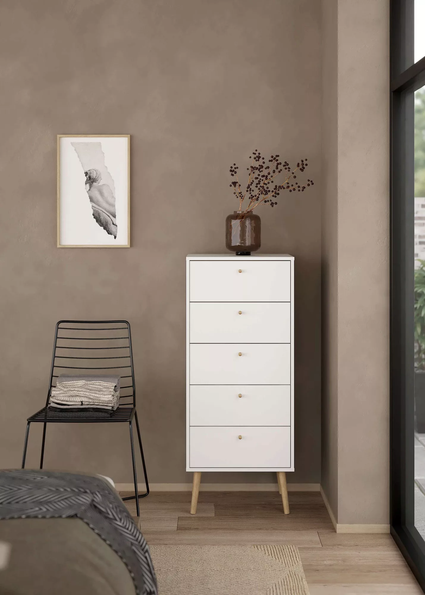 andas Highboard "Bodo, Hochkommode, Aufbewahrung, Stauraum", mit 5 Schublad günstig online kaufen