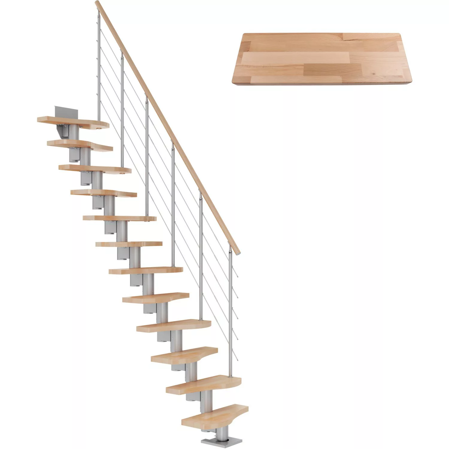 Dolle Mittelholmtreppe Basel Buche Anthrazit GH bis 299 cm Variabel 64 cm F günstig online kaufen