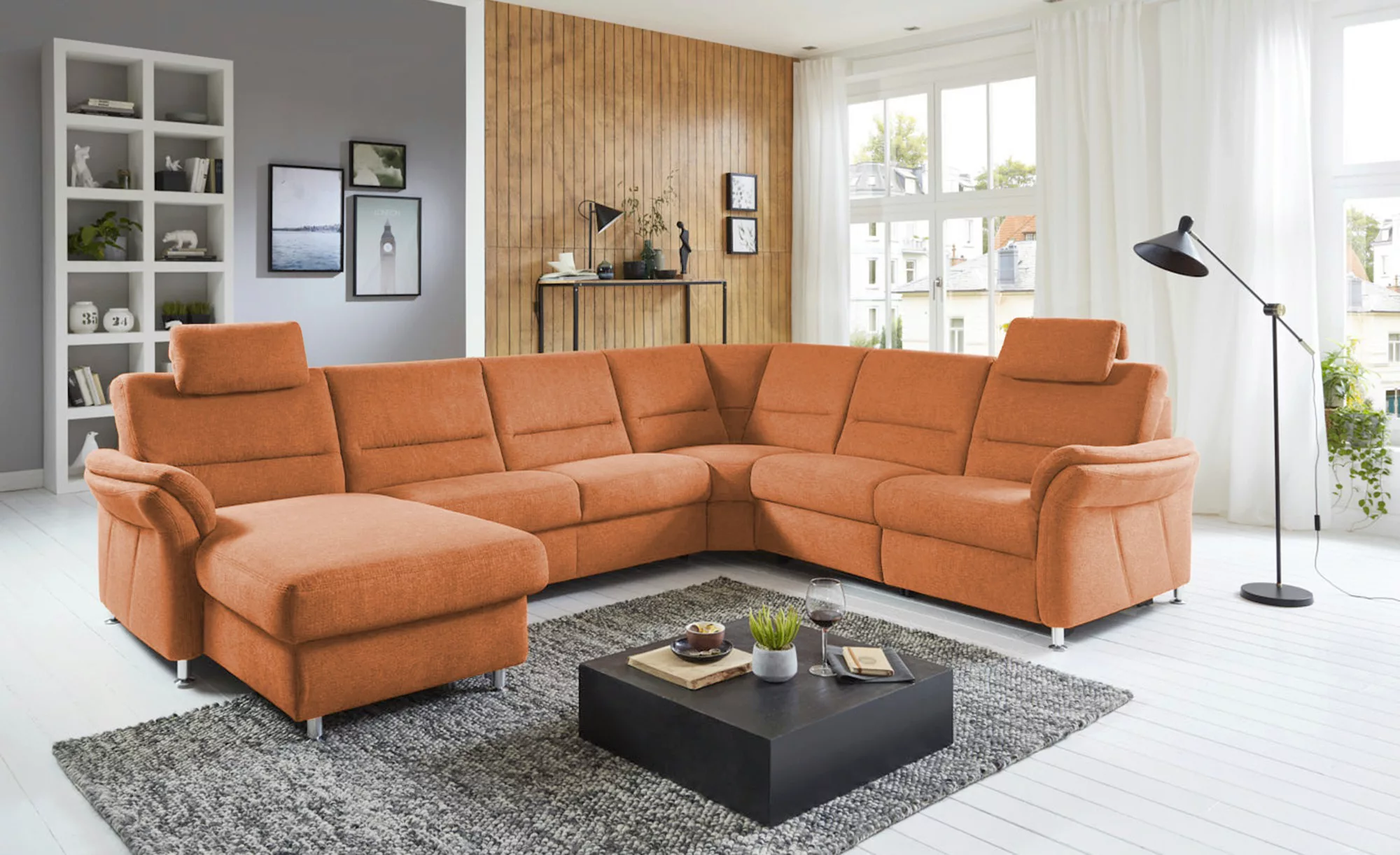 meinSofa Wohnlandschaft  Donald ¦ orange ¦ Maße (cm): B: 330 H: 89 T: 262.0 günstig online kaufen