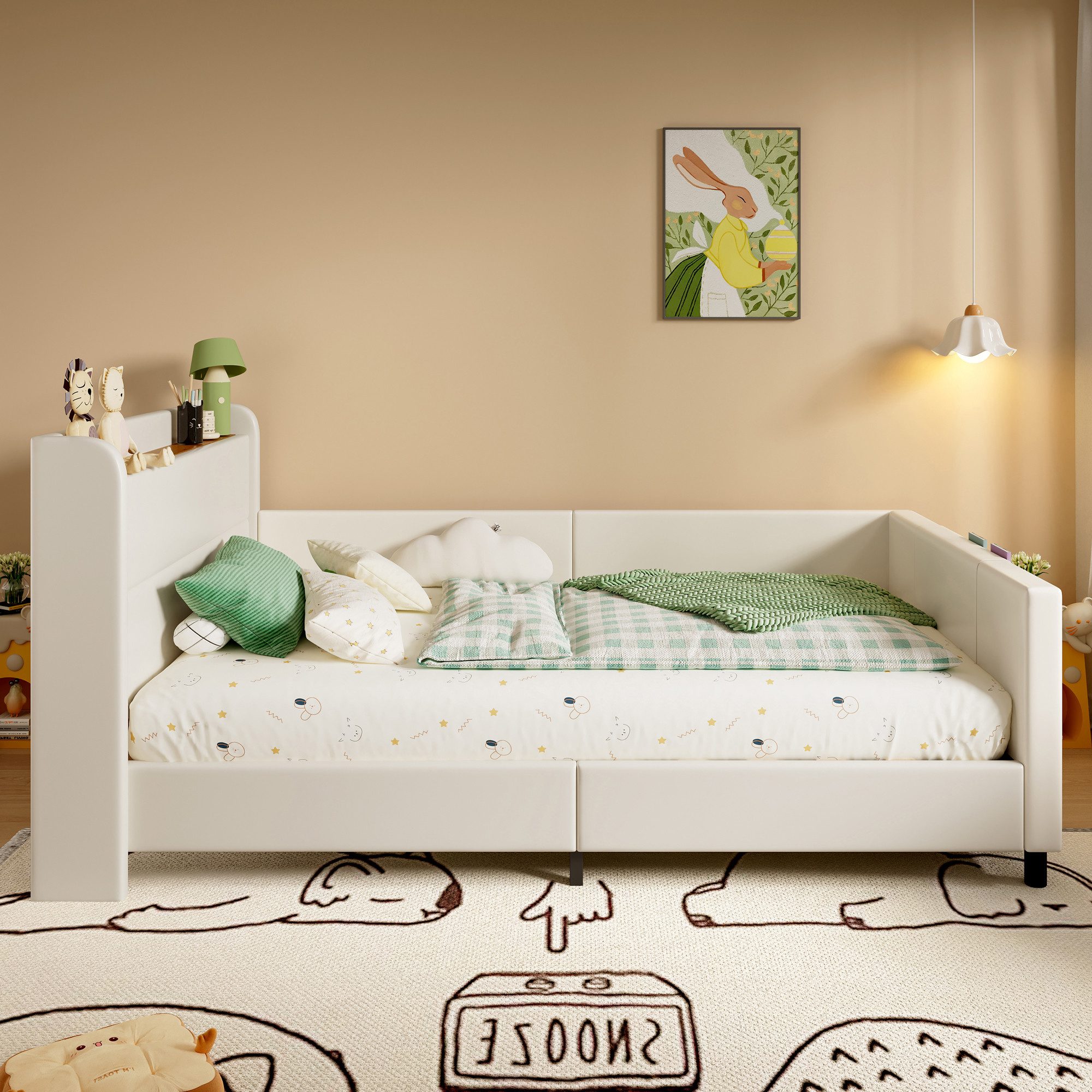 STILVORA Kinderbett 90x200 Polsterbett mit Stauraum,Bettgestell günstig online kaufen