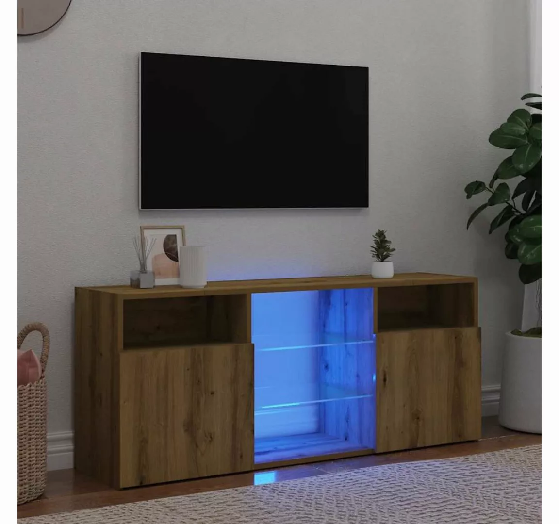 vidaXL Schrankmodule TV-Schrank mit LED-Leuchten Artisan-Eiche 120x30x50 cm günstig online kaufen