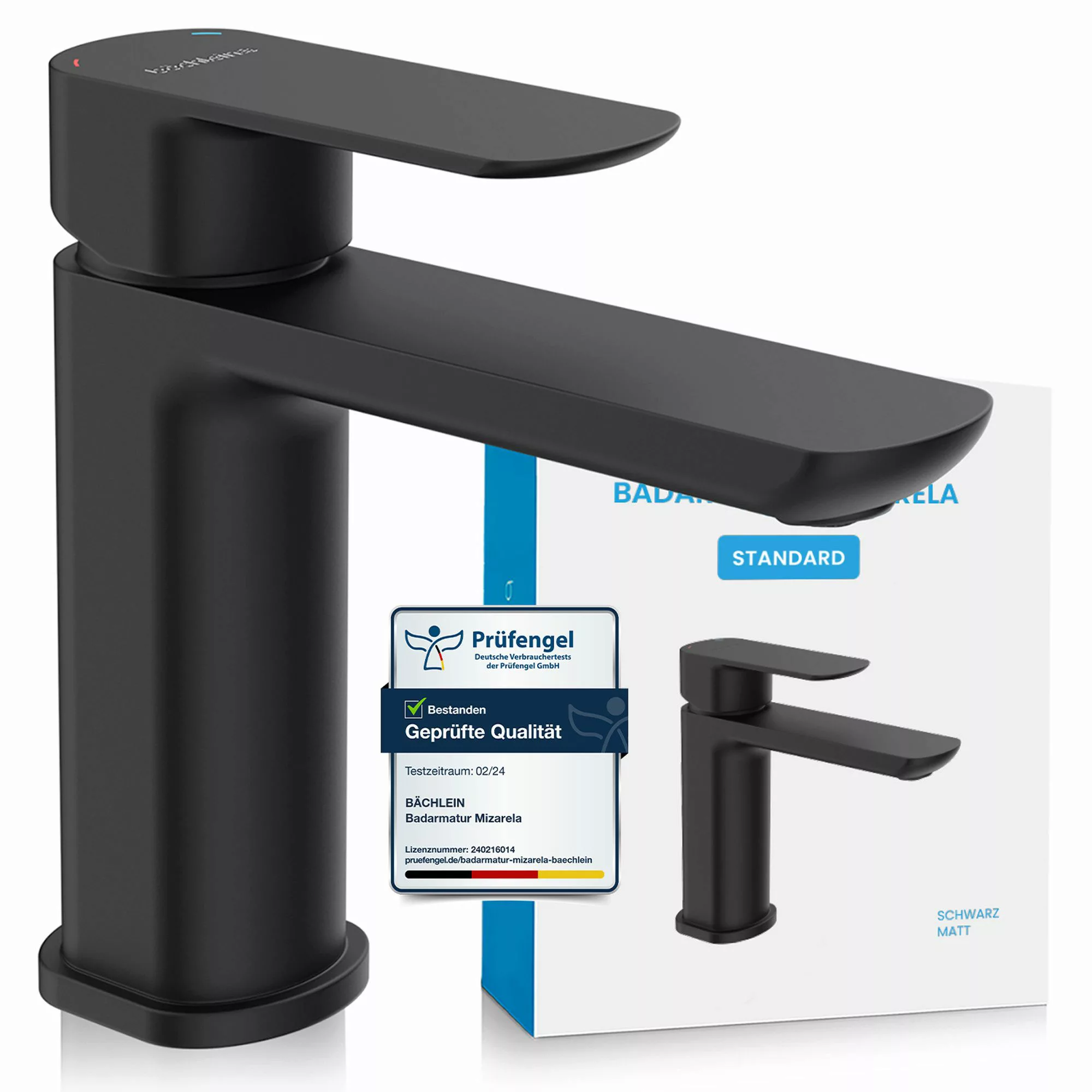 Bächlein Badarmatur Elegante Waschtischarmatur Mizarela (Schwarz) günstig online kaufen