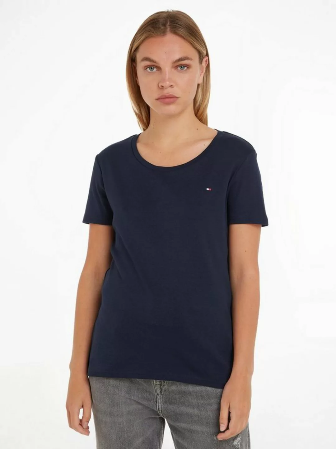 Tommy Hilfiger T-Shirt SLIM CODY RIB C-NK SS mit dezenter Tommy Hilfiger Lo günstig online kaufen