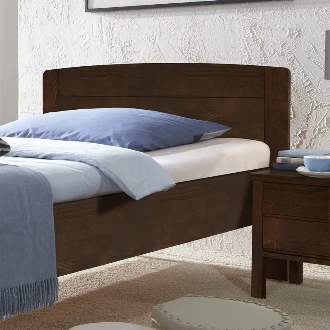 Komfortbett in Braun Buche Massivholz günstig online kaufen